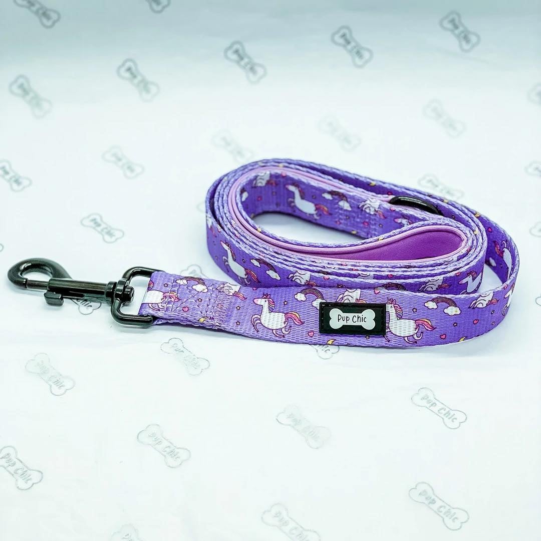 Daydreams and Unicorns Purple Lead Dog Accessories Dog Gift